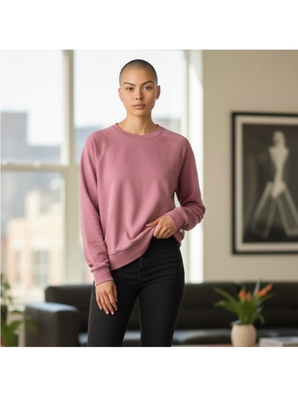 Vuori Small Crewneck Sweater in Dusty Rose